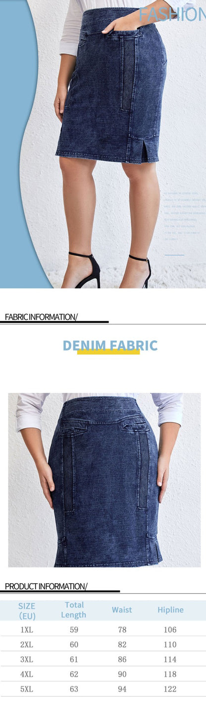 Women Plus Size Knitted Fashionable Skirt For Spring And Autumn