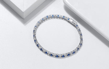 ORSA JEWELS Authentic 925 Sterling Silver Tennis Chain Bracelet Moulding Process Hanmade High-end Hand Chain for Man Woman SB128