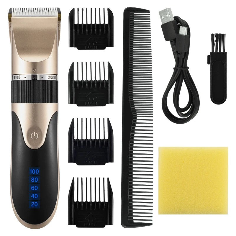 Professional Cordless Rechargeable Electric Hair Clipper - For Men, Adults & Kids, Barber-Grade Hair Trimmer & Cutter Machine