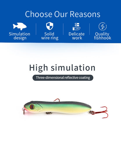 Fishing Lures Pesca 10.5cm 15.6g Topwater Artificial Snake Head Pencil Isca Hard Bait Wobblers Trolling Jigbait Fishing Tackle
