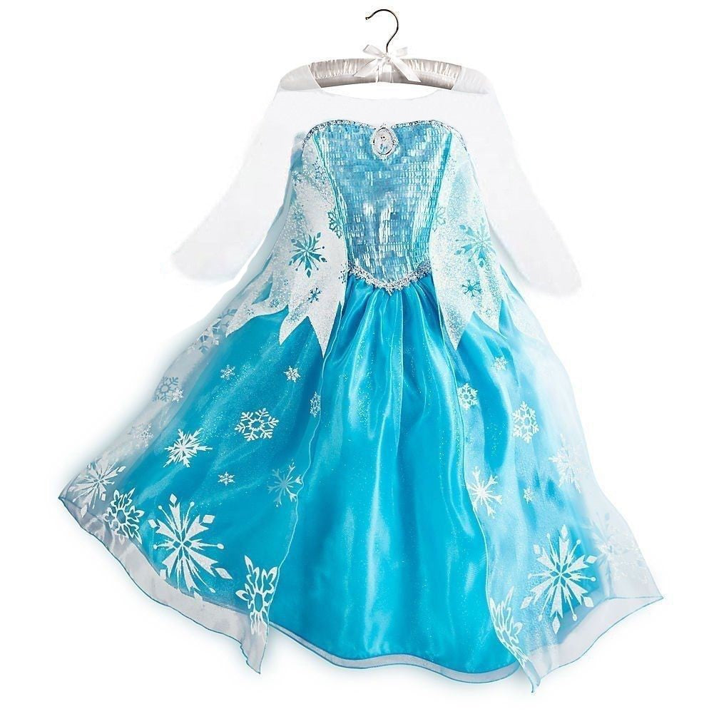 Girls Ice Snow Princess Cosplay Dress with Long Cloak Kids Outfit for Halloween Carnival Birthday Theme Party Role?Play Dress?Up