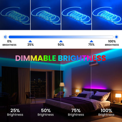 DC5V RGB LED Neon Light AA Battery Powered Bluetooth LED Strip SMD2835 IP65Waterproof Rating 108Leds/m With a remote control