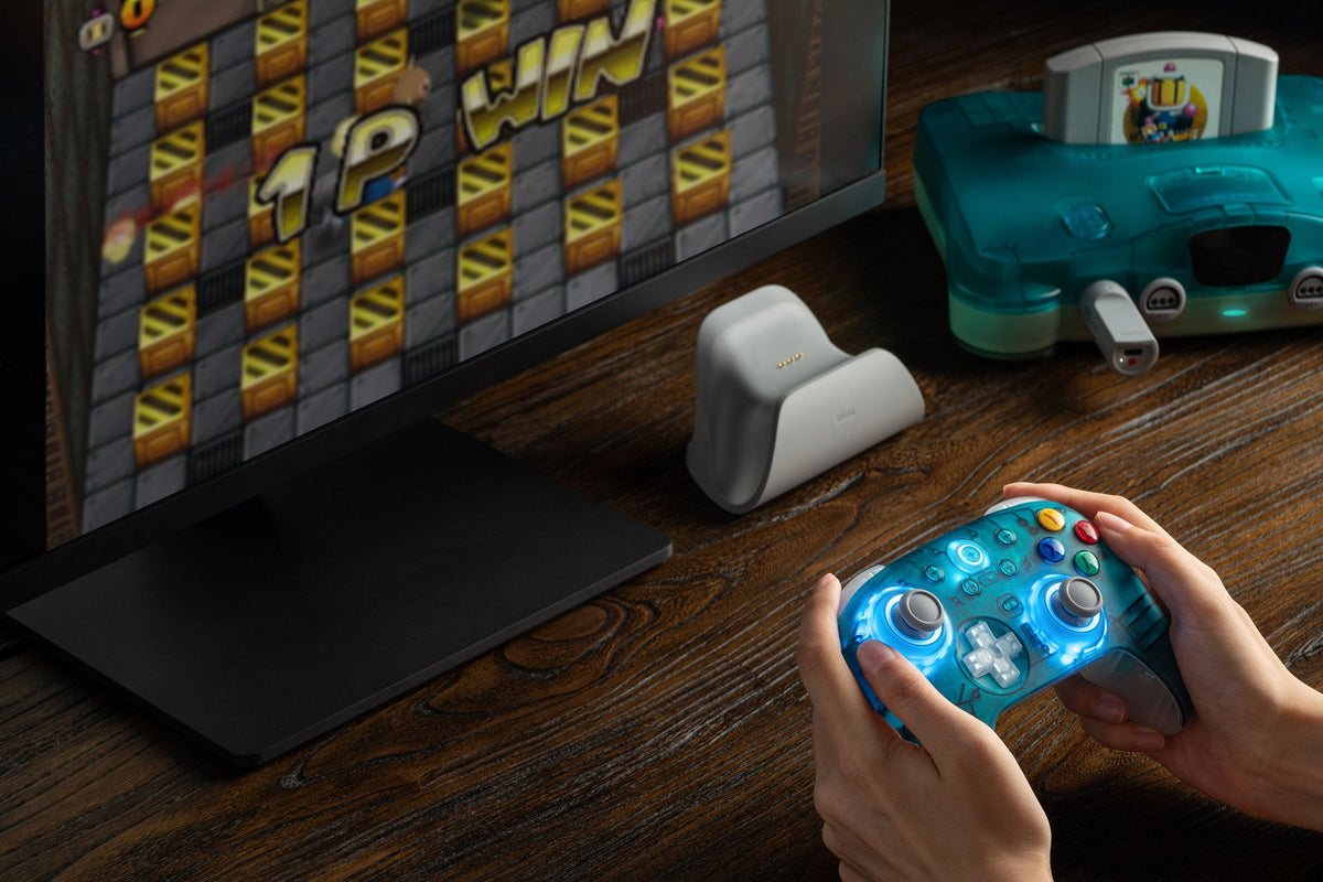 8BitDo Ultimate 2 Wireless Game Controller for Windows 10/11 2.4G Gamepad TMR Joystick with Charging Dock for Android PC Steam