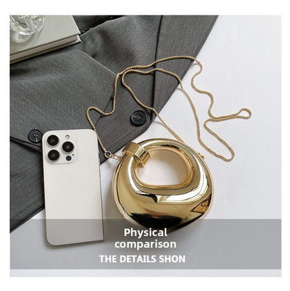 Fashion Crescent Mini Acrylic Chain Evening Bag for Women, Shoulder and Crossbody Bag