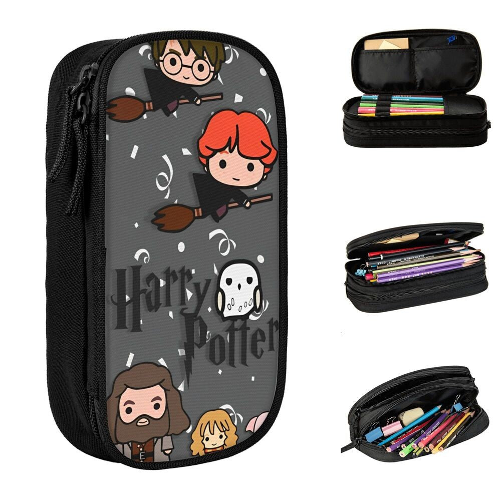 Desenho Animado Harries Filme P-Potters Magic World Estojo de Lápis Caneta Suporte Bolsas Estudante Material Escolar Necessaire Estojo de Lápis