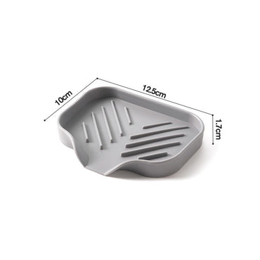 1/2pcs Kitchen Sink Silicone Tray With Drain Soap Sponge Storage Holder Countertop Sink Scrubber Brush Soap Storage Rack