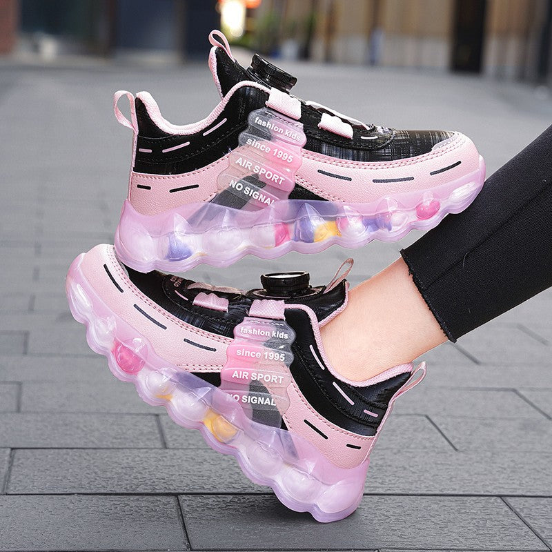 New Anti-skid Leather Kids Sneakers for 5-16Years Girls Casual Walking Footwear Non Slip Children Boys Sport Running Sneaker