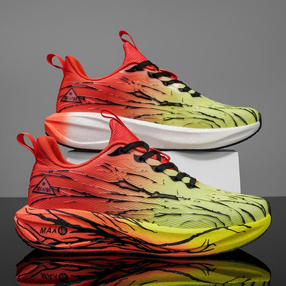 Unisex Running Shoes Breathe Mesh Fashion Lace Up Mens Womens Sneakers Cushioning Thick Sole Outdoor Tennis Shoes for Men Women