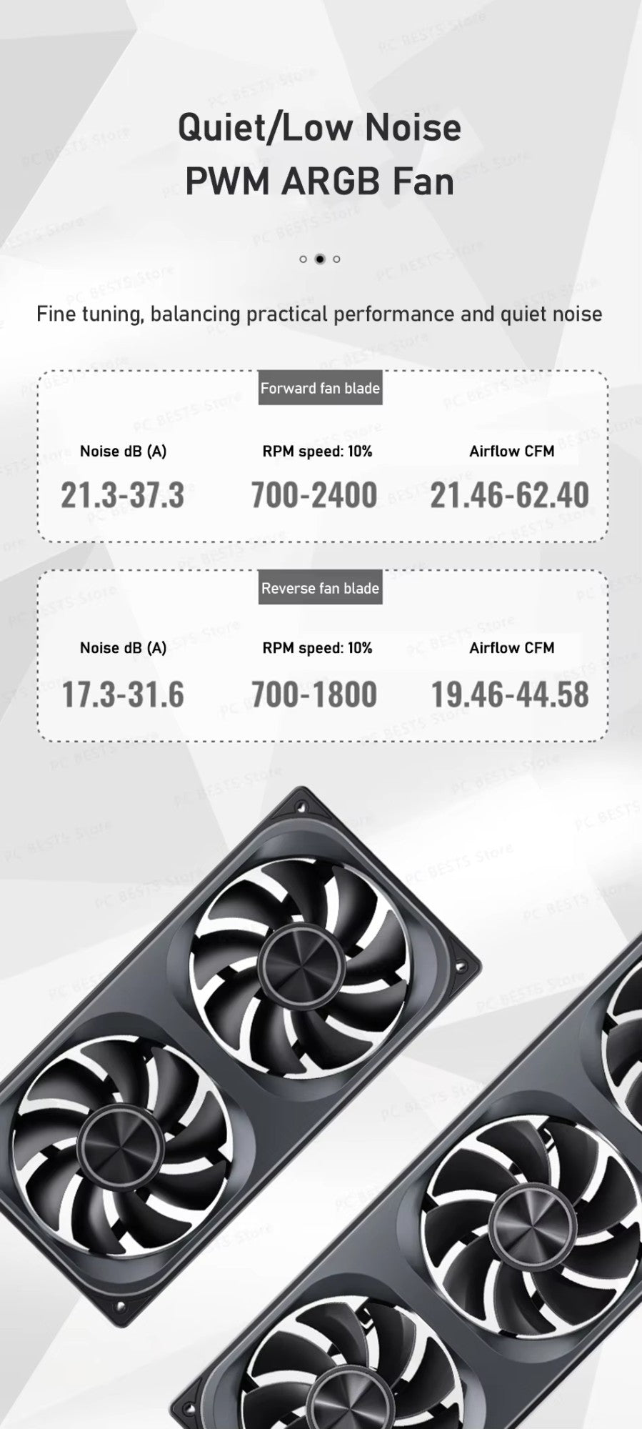 JONSBO ZA-120/240/360 Computer Case Fan 12CM 5V ARGB 120mm Monolithic Structure Water-Cooled Fan  PWM Forward/Reverse Fan Kits