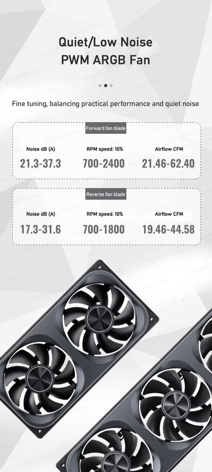JONSBO ZA-120/240/360 Computer Case Fan 12CM 5V ARGB 120mm Monolithic Structure Water-Cooled Fan  PWM Forward/Reverse Fan Kits