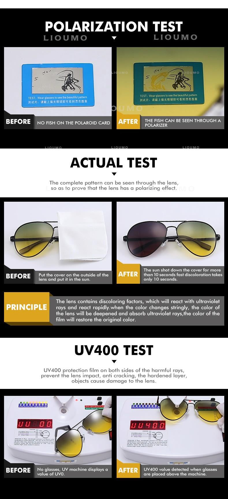 Top Brand Pilot Photochromic  Sunglasses Men Polarized Day Night Driving Glasses Women Chameleon Goggles Unisex sonnenbrille