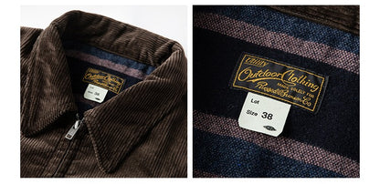 Rugged Bronson Thickened Heavy Corduroy Coat Cossack Short Jacket Fleece Liner Jacket Cool