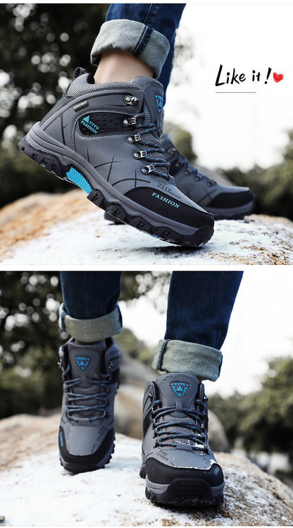 Botas de Neve Masculinas de Inverno Impermeáveis de Couro Tênis Super Quentes Botas Masculinas Botas de Caminhada ao Ar Livre Sapatos de Trabalho Tamanho 39-47