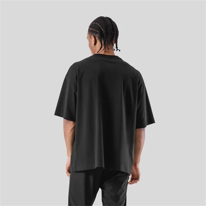 ONE POINT LYFT Print Big T Shirt Men Running Sport Gym Fitness Training Oversized 100% Cotton T-shirt Mens Bodybuilding Tee Tops