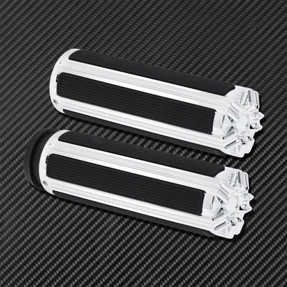 1'' Electronic Hand Grips Motorcycle 25mm Throttle Handle Bar Black/Chrome For Harley Softail FXDLS Breakout Touring FLHR Trike