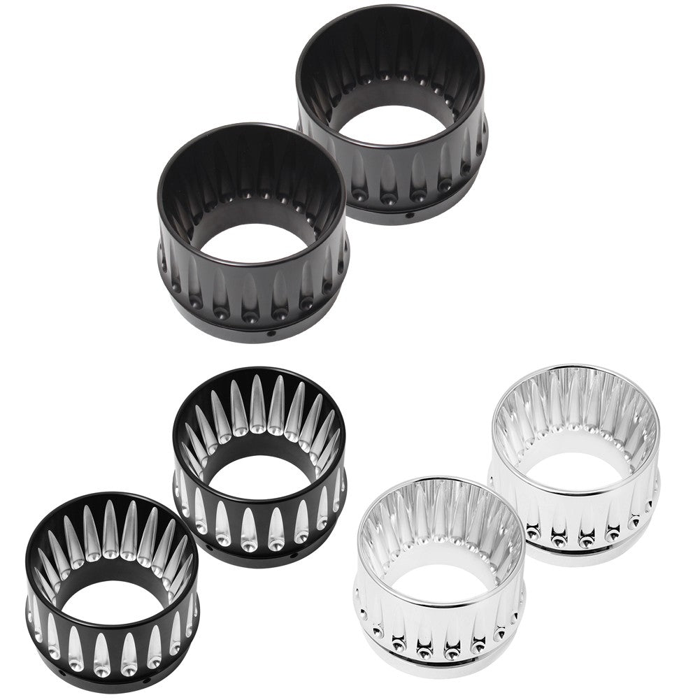 Motorcycle Pair Billet Aluminum Slip On 4.4" Exhaust Mufflers Tips End Caps For Harley CVO Touring Electra Glide 1995-2021