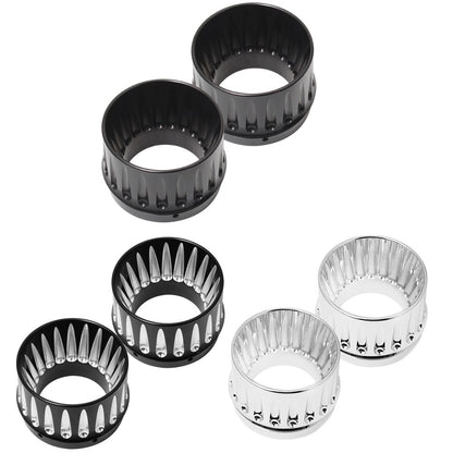 Motorcycle Pair Billet Aluminum Slip On 4.4" Exhaust Mufflers Tips End Caps For Harley CVO Touring Electra Glide 1995-2021