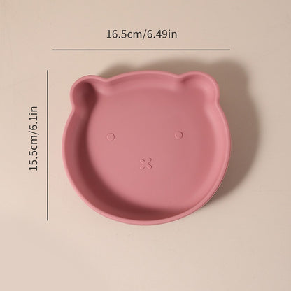 Personalised baby bear shape silicone feeding plate My First Bear Plate | Custom Name & Strong Suction for Easy Feeding