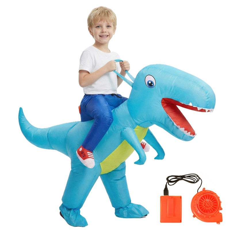Adult & Child Inflatable Dinosaur Costume Rideable Tyrannosaurus Rex Air-Filled Fun Costume for Masquerade Parties & Halloween