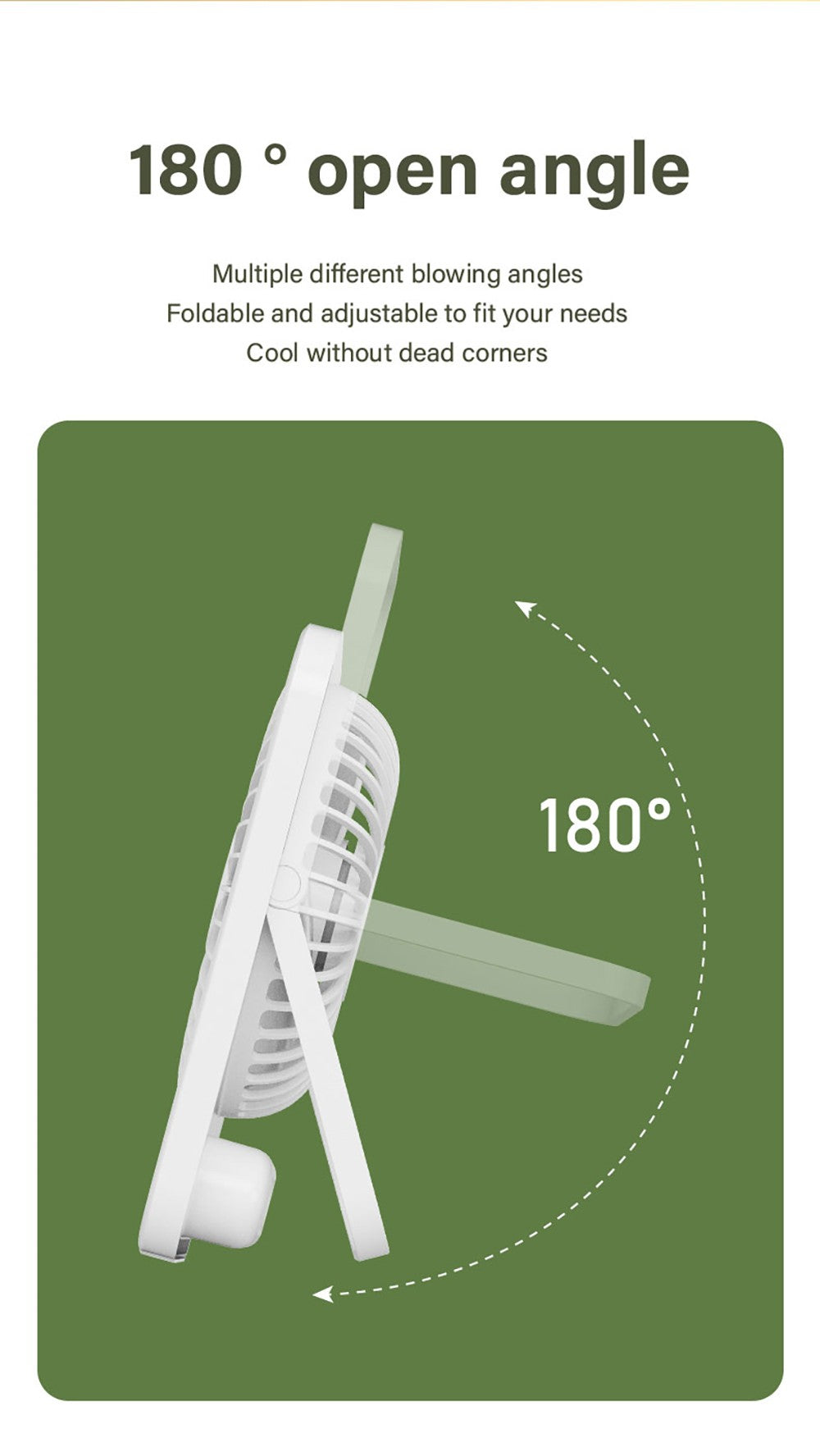 Desk Fan Portable Mini Fan Foldable Table Fan With 5 Gear USB Rechargerable Wall Fan Student Desktop Hang Fan For Office Home