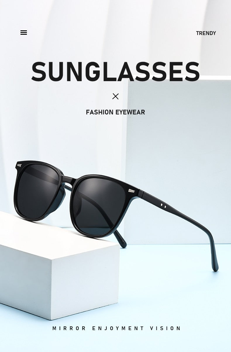 2025 New Ultra Light Square Black Face Enhancing Sunglasses With Trendy Natural Color And Uv Resistant  Sunglasses 3069