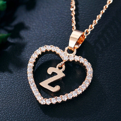 Customizable Love Pendant Necklace with Zircon 26 Letter Initial Jewelry for Men And Women