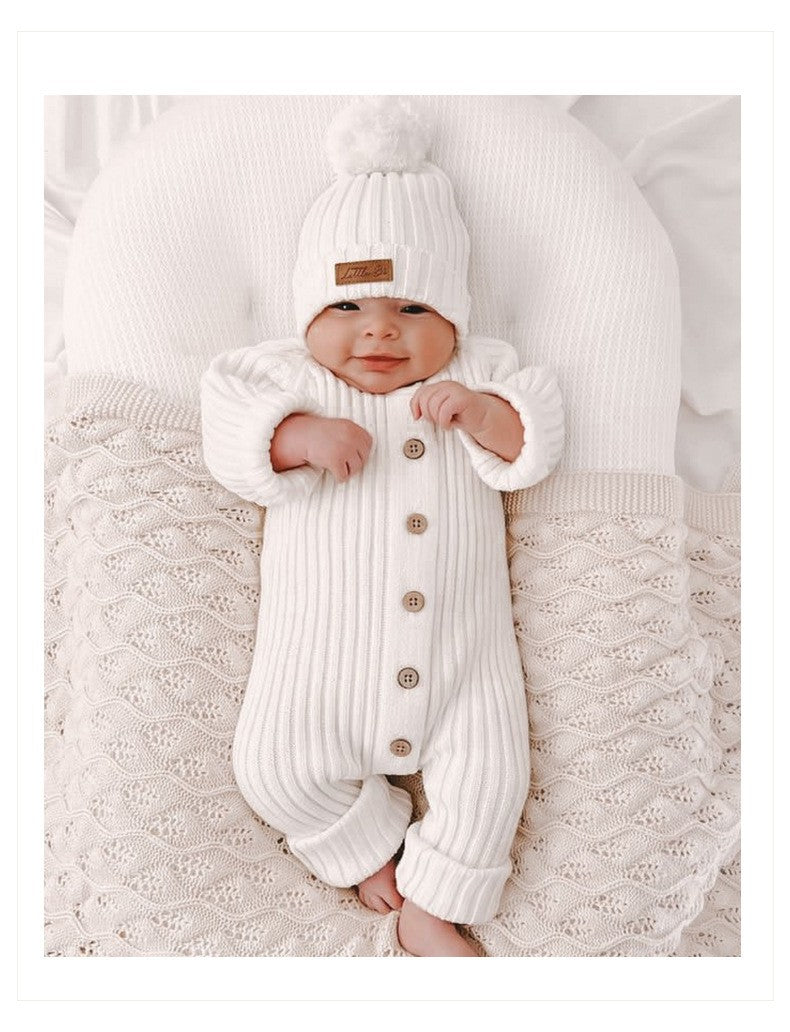 2025 New Infant Baby Girls Boys Knitted Jumpsuit Toddler Baby Girl Boys Long Sleeved Knitting Romper Children Clothes