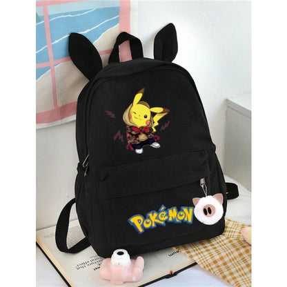 Miniso Pokémon Desenho Animado Mochila Orelhas de Coelho Fofa Bolsa Escolar Primária Para Alunos Moderna Casual Pequena Mochila Escolar Estilo Unissex