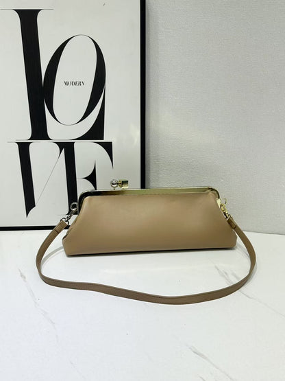 Fashion Long Clutch Bag for Women Luxury Designer Kiss Clip Handbags Luxury Pu Leather Underarm Shoulder Bags Trend Party Purses