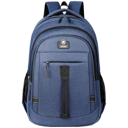 The men's backpack is suitable for business trips. It has a hand-held design with multiple pockets and is a book bag.