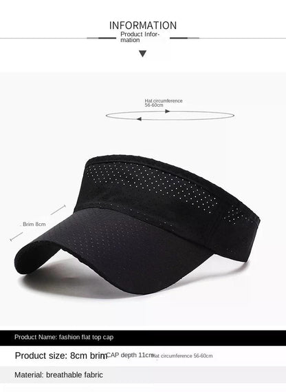 Summer Breathable Air Sun Hats Men Women Adjustable Visor UV Protection Top Empty Solid Sports Tennis Running Sunscreen Cap Hat