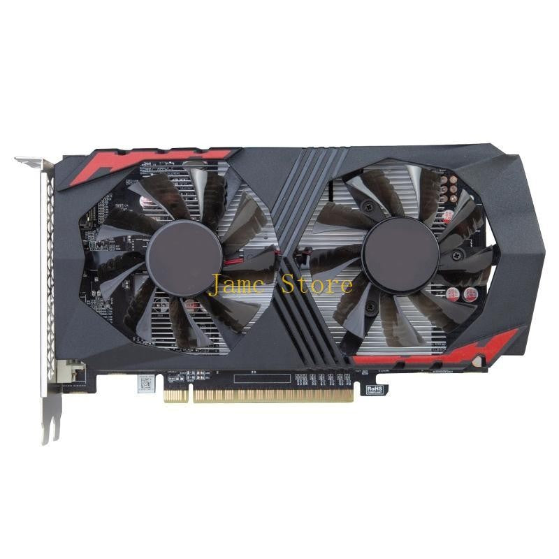 LX0B Computer Graphic Card 1050TI 4GB GDDR5 128 Bit PCIE HDMI-Compatible+DP+DVI with Twin Cooling Fan