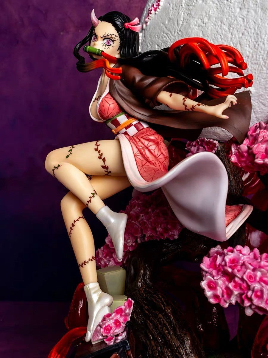 31cm Demon Slayer Kamado Nezuko Anime Girl Figura Modelo Gk Grande Estátua Meninos Coleção Decoração de Mesa Enfeite Brinquedos Presentes