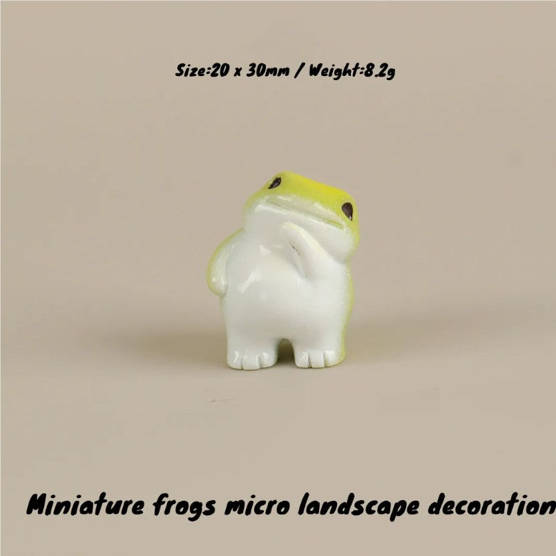 6PCS Miniature Frogs Micro Landscape Decoration Kawaii Forg Fairy Garden Accessories Mini Forg Desk Decoration