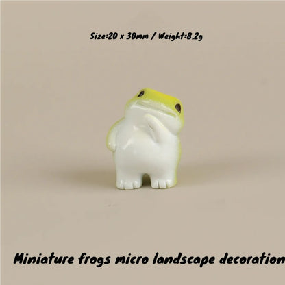6PCS Miniature Frogs Micro Landscape Decoration Kawaii Forg Fairy Garden Accessories Mini Forg Desk Decoration