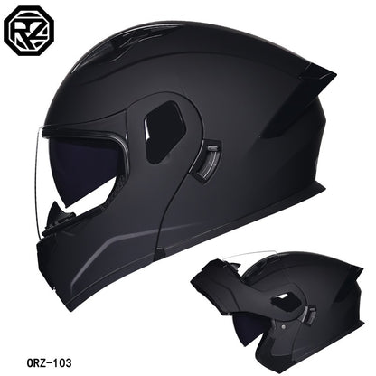 Capacete modular articulado de motocicleta de alta qualidade ORZ, material ABS, lente dupla, capacete integral, lote DOT