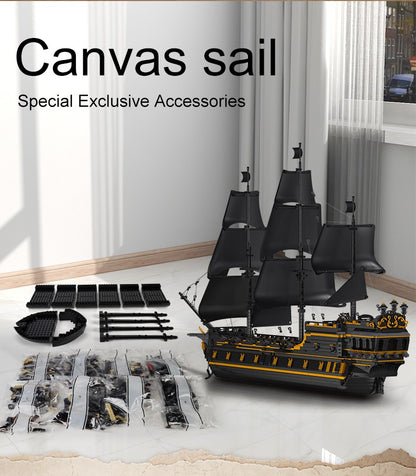 Mould King 13186 Pirate Ship Toys The Big Black Pearl Building Block Assembly Pirate Ship Brick Set Kids Christmas Gift