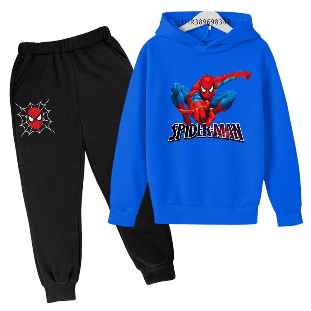 Autumn winter children's hoodie Spider-Man clothing leisure outerwear sweatshirt +pants set  Suitable 3-12 years Boys girls gift