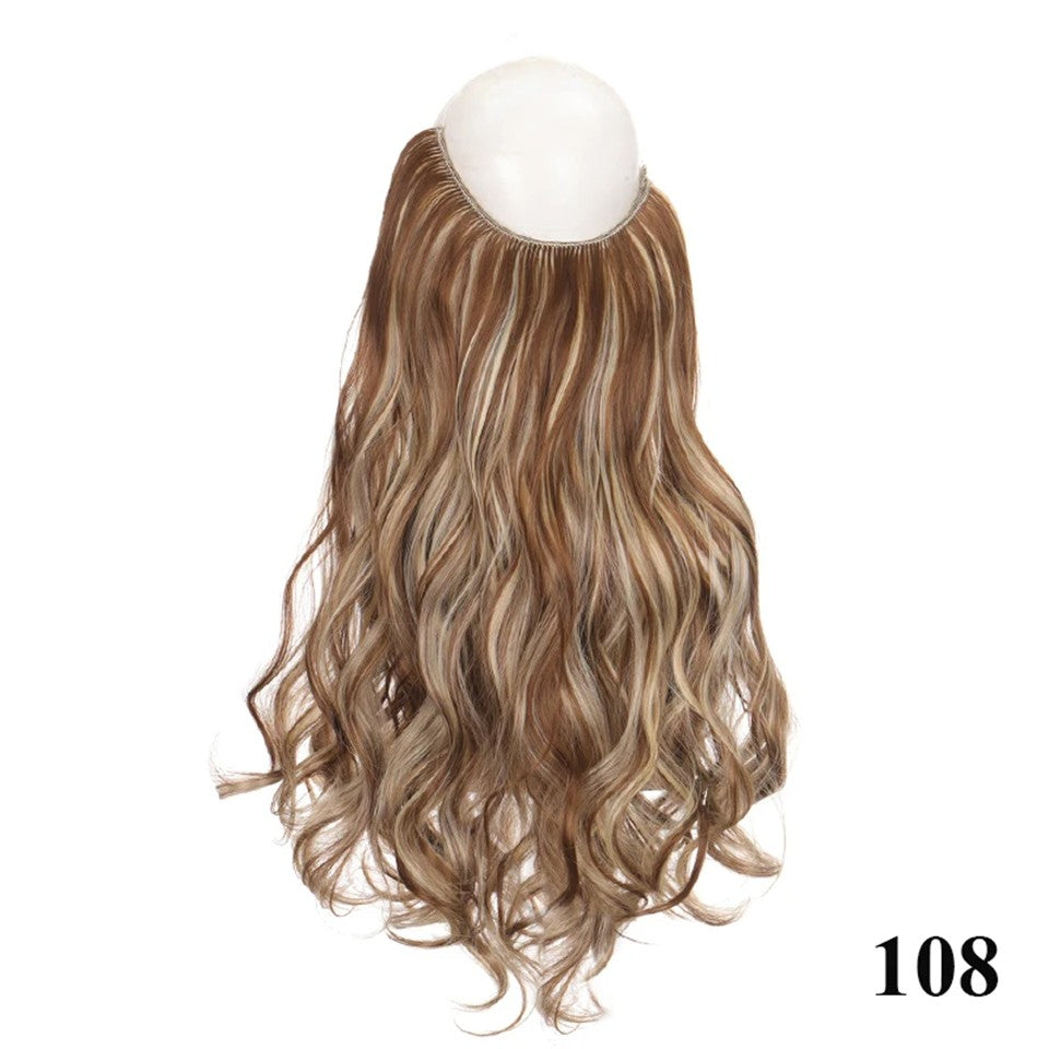 Extensão de cabelo com fio invisível (40cm 50cm 60cm) cabelo liso cabelo encaracolado uso diário adequado para todas as mulheres