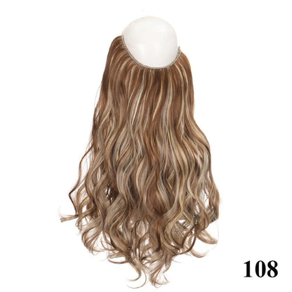 Extensão de cabelo com fio invisível (40cm 50cm 60cm) cabelo liso cabelo encaracolado uso diário adequado para todas as mulheres