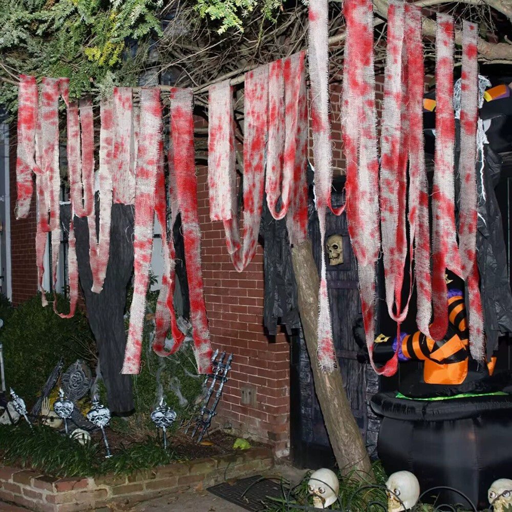 10M Artificial Blood Bandage Cloth Halloween Scary Decoraton Terror Theme Party Cosplay Props Home Garden DIY Decor Supplies