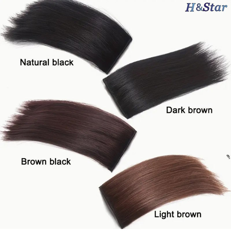 H&STAR 30cm Sintético Curto Liso Pad Extensão de Cabelo Invisível Forro de Cabelo Parte Superior da Cabeça Peruca para Mulheres