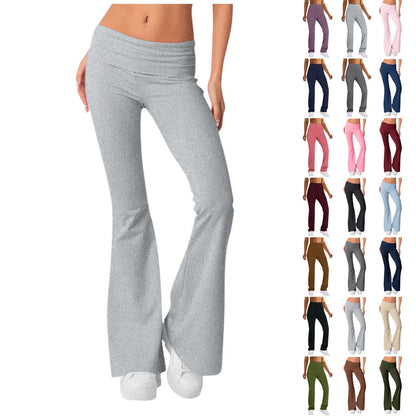 Women Flare Leggings High Waist Wide Leg Yoga Pants Seamless Fitness Workout Tights Gym Sports Trousers Casual Slimming Clothing