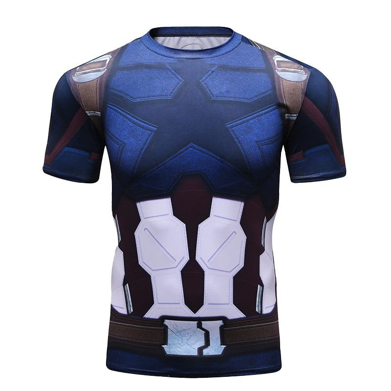 MOTO-Men's 3D printed street fashion trend spider series summer quick drying short sleeved T-shirt
