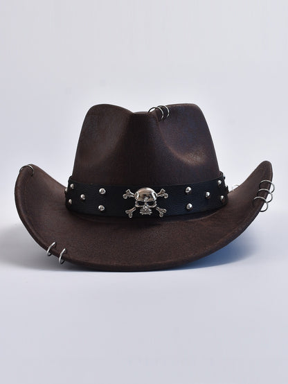 Faux Leather Vintage Western Cowboy Hat For Men Gentleman Jazz Hats Panama Cowgirl Hat Sombrero Hombre