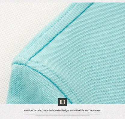 Summer Polo Shirt Men Cotton Casual Embroidery Polo T Shirt Solid Short Sleeve Lapel Button Shirt Business Fashion Designer Male