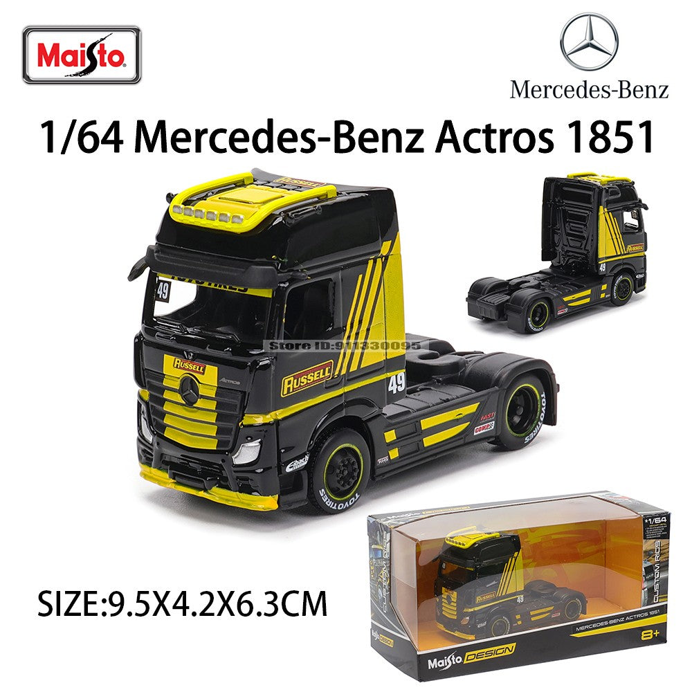 Maisto 1:64 Mercedes-Benz MACK Anthem Trailer modelo de simulação de carro modelo de carro de liga leve brinquedo de carro masculino presente de coleção