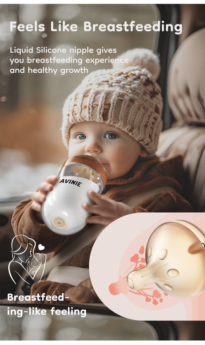 MAMIJOY  High boron silicon Glass milk bottle Wide caliber Newborn babies 0 to 6 months Glass milk bottle Anti-Colic BPA Free