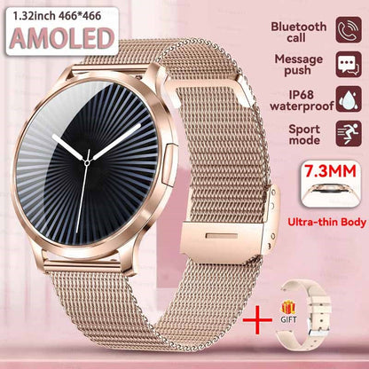 2026New Ultra Slim 1.32" HD AMOLED SmartWatch Women's Screen Always Display Time Heart Rate Calls HD High-end Fashion Smartwatch