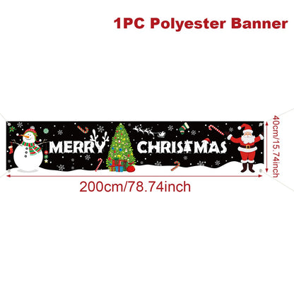 Christmas Outdoor Banner Merry Christmas Decorations For Home 2025 Outdoor Decor Xmas Navidad Noel Natal Happy New Year 2026